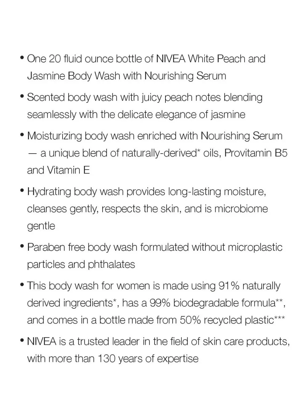 🔮3/$15 Nivea Refreshing Body Wash with Nourishing Serum White Peach & Jasmine